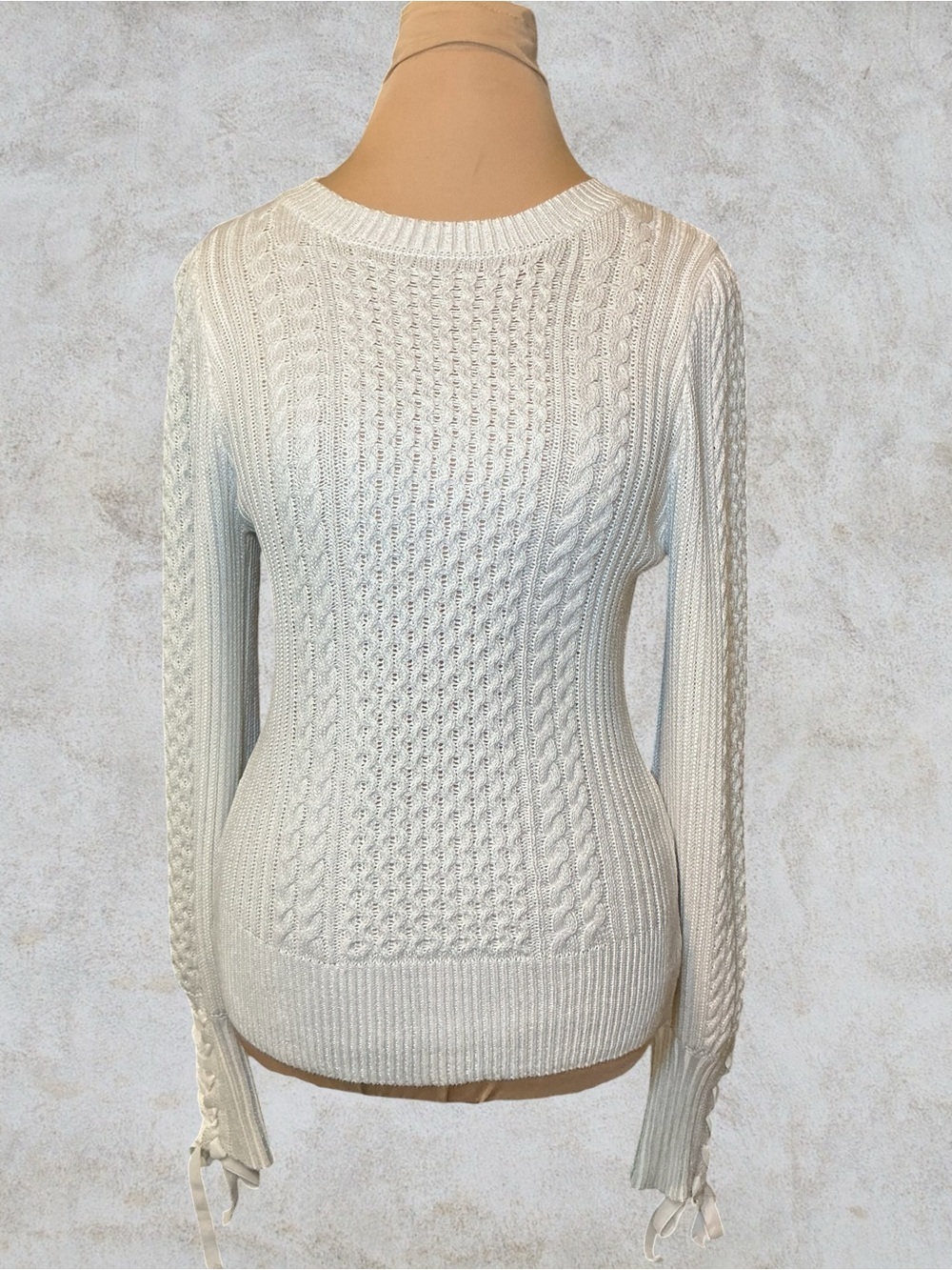 Women's Cream Cable Knit Sweater